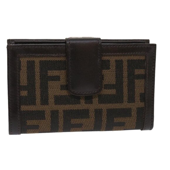 FENDI Zucca Canvas Wallet Black Brown - Picture 2 of 16